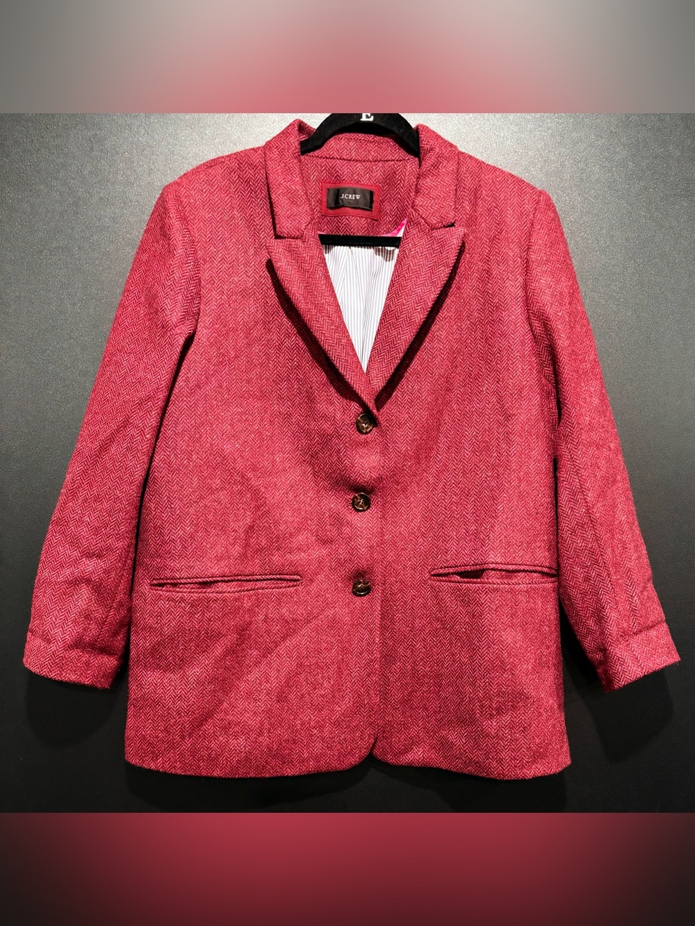 J Crew Herringbone Wool Blazer